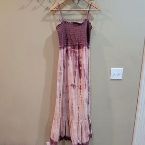 Lucky Brand Pink/Mauve Tie Dye Maxi Dress Size S.  Pre-owned Good Condition No R